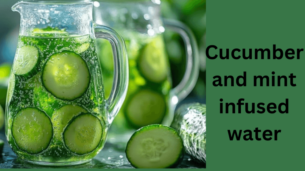 Cucumber and mint-infused water